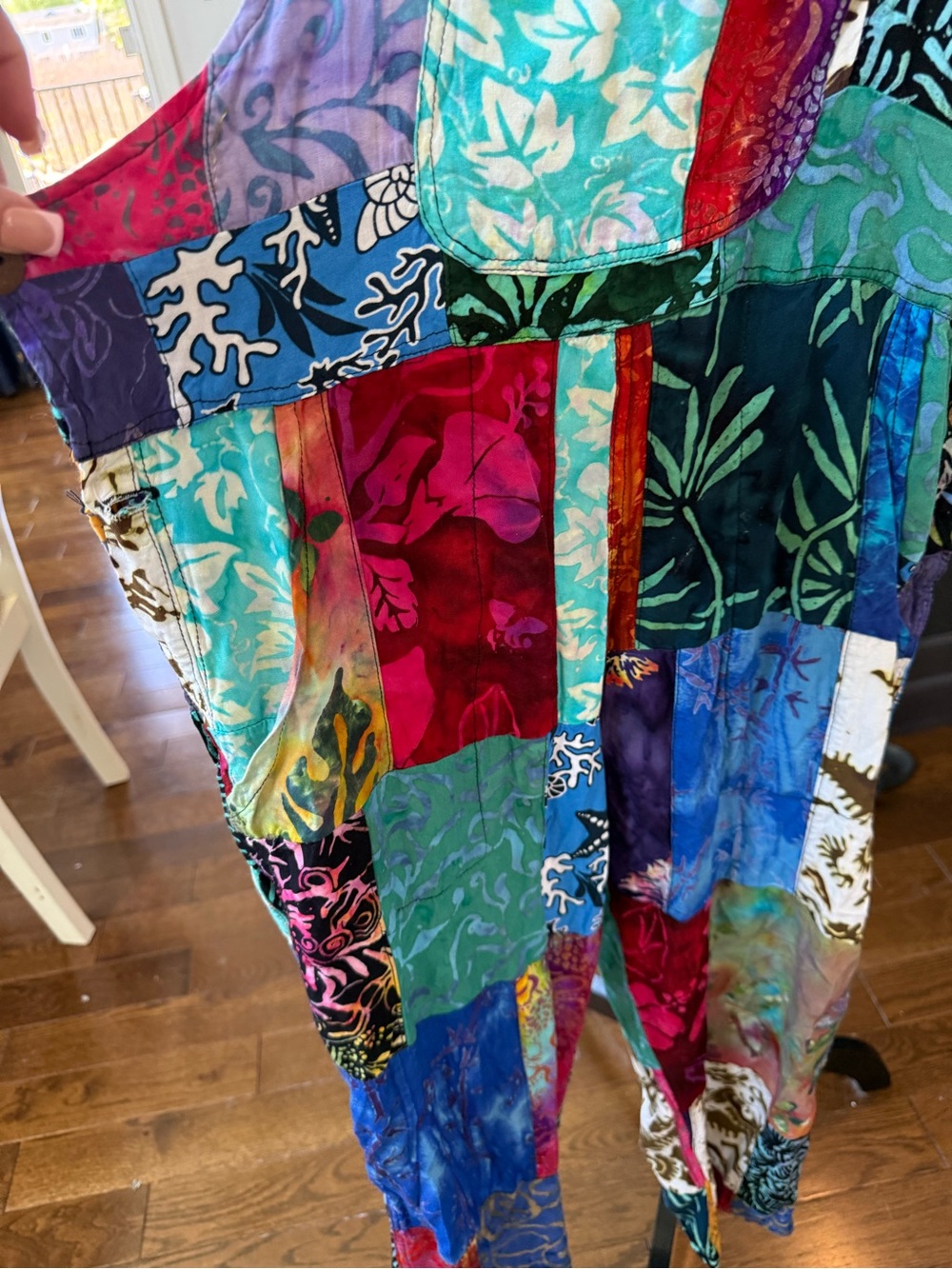 Colorful Patchwork Overalls size small - Picture 2 of 12